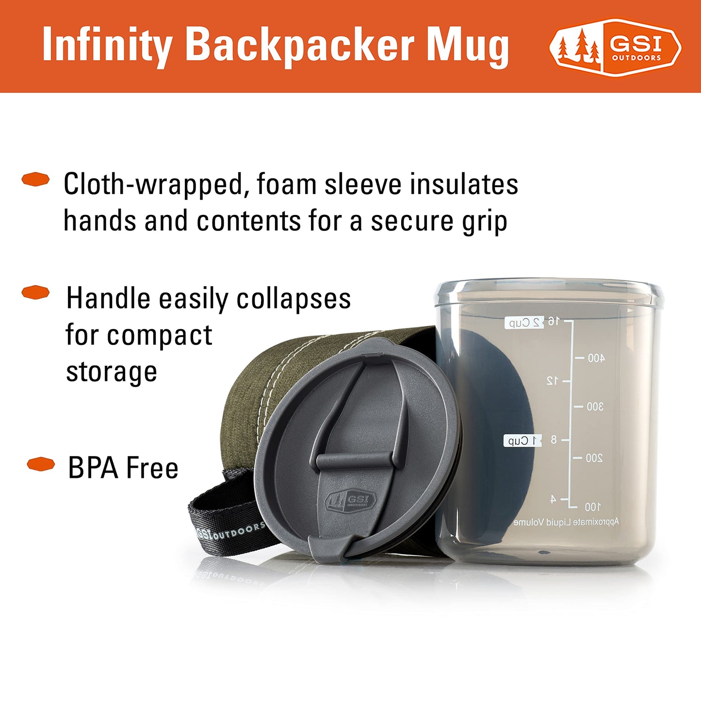 GSI Outdoors 75283 Infinity Backpacker Mug Green
