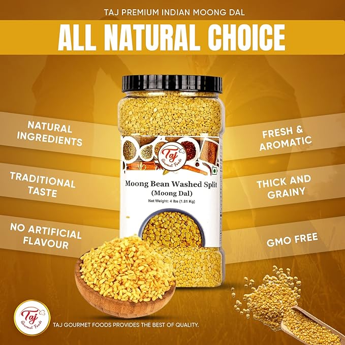 TAJ Moong Dal Mung Lentils, (2-Pounds)