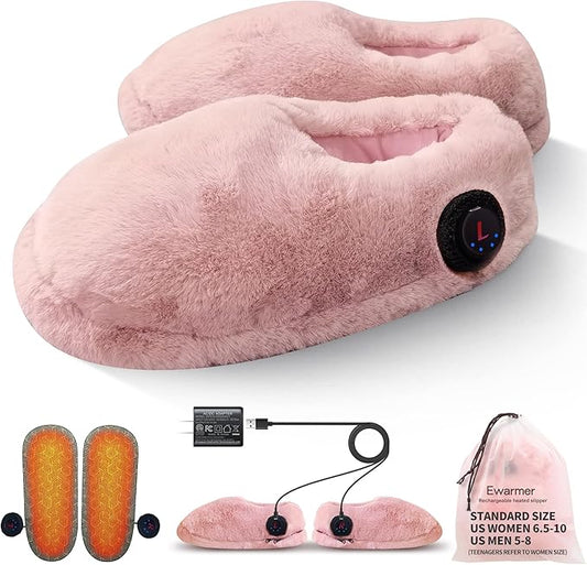 Rechargeable Walking Foot Warmer for Cold Feet, Cordless Graphene Heated Boots for Women Indoor, 4-8 Hours Heat, Washable & Removable, Electric Heated Slippers