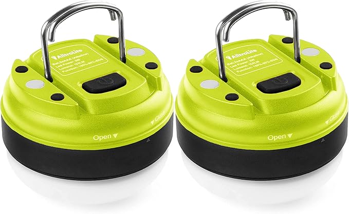 AlltroLite 2 Pack LED Camping Lantern - Battery Powered LED Lantern, Waterproof Lantern, Perfect Mini Lantern Light with Magnetic Base for Hurricane Emergency, Outdoor, Hiking, Home and Car