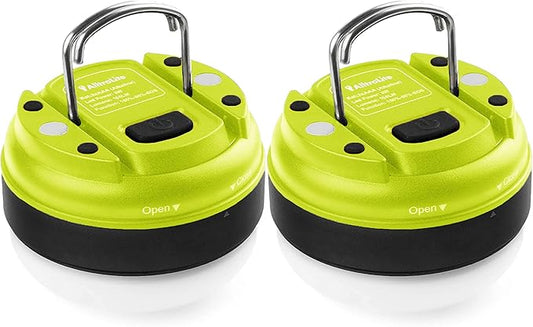 AlltroLite 2 Pack LED Camping Lantern - Battery Powered LED Lantern, Waterproof Lantern, Perfect Mini Lantern Light with Magnetic Base for Hurricane Emergency, Outdoor, Hiking, Home and Car