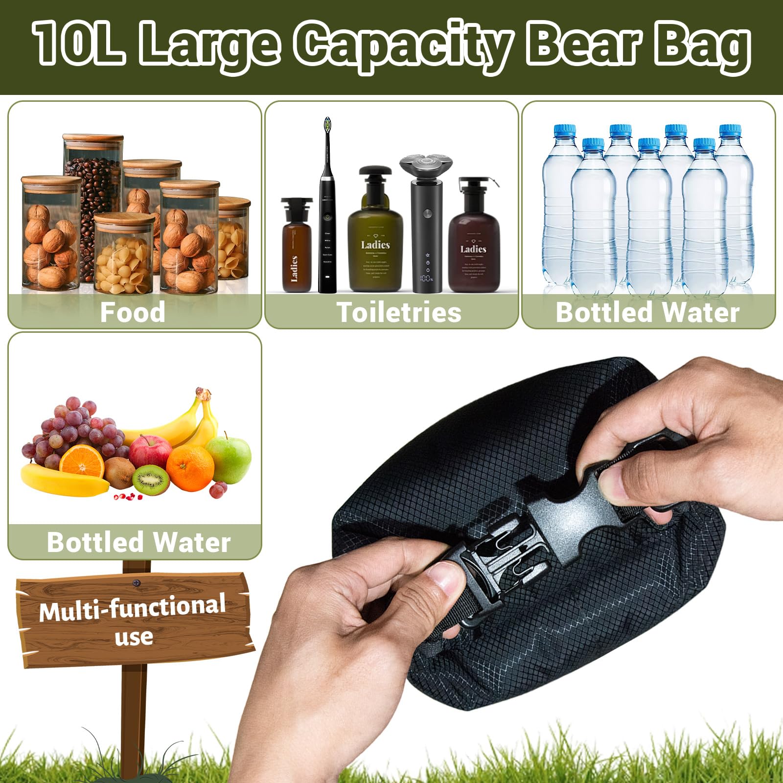 keepxaus Bear Bag Hanging Kit, 10L Waterproof Bear Bags for Food Backpacking Camping, Ultralight
