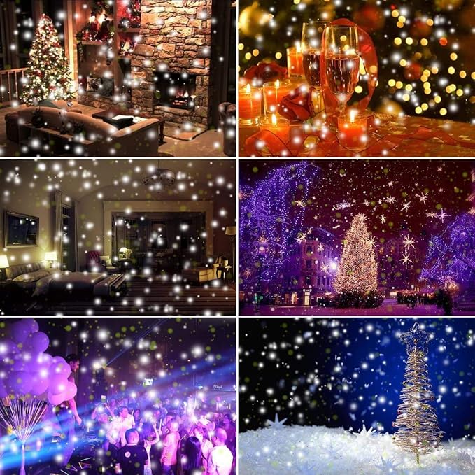 Christmas Snowfall Projector Lights,FLEVO Waterproof Snowfall LED Light Projector,Outdoor Indoor Snow Lighting Projector with Dynamic Snow Effect for Home, Garden, Party, Halloween, Landscape Decor