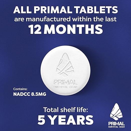 Water Purifier Tablets ?“Water Purification Tablets for Emergency Water - Hiking, Camping, Survival, Emergency ??Drinking Water Filtration System Survival Tabs - Purificador De Agua - 1L - 100 Tablets