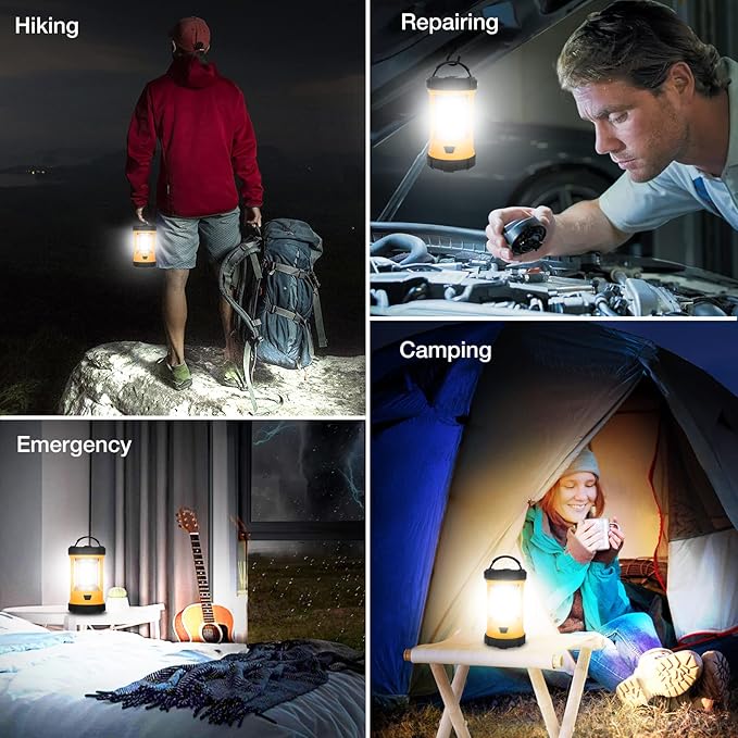 Camping Lantern, 3200LM Bright Camping Lights, 4600mAh Rechargeable LED Lantern, Flashlight for