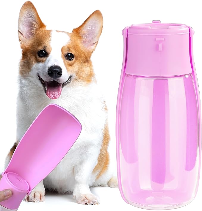 Foldable Dog Water Bottle,Portable Water Dispenser,Outdoor Pet Water Bottle for Dog,Cat,Rabbti,Puppy and Other Small Animal for Walking,Hiking,Travel.Dishwasher Safe,Puppy Accessories