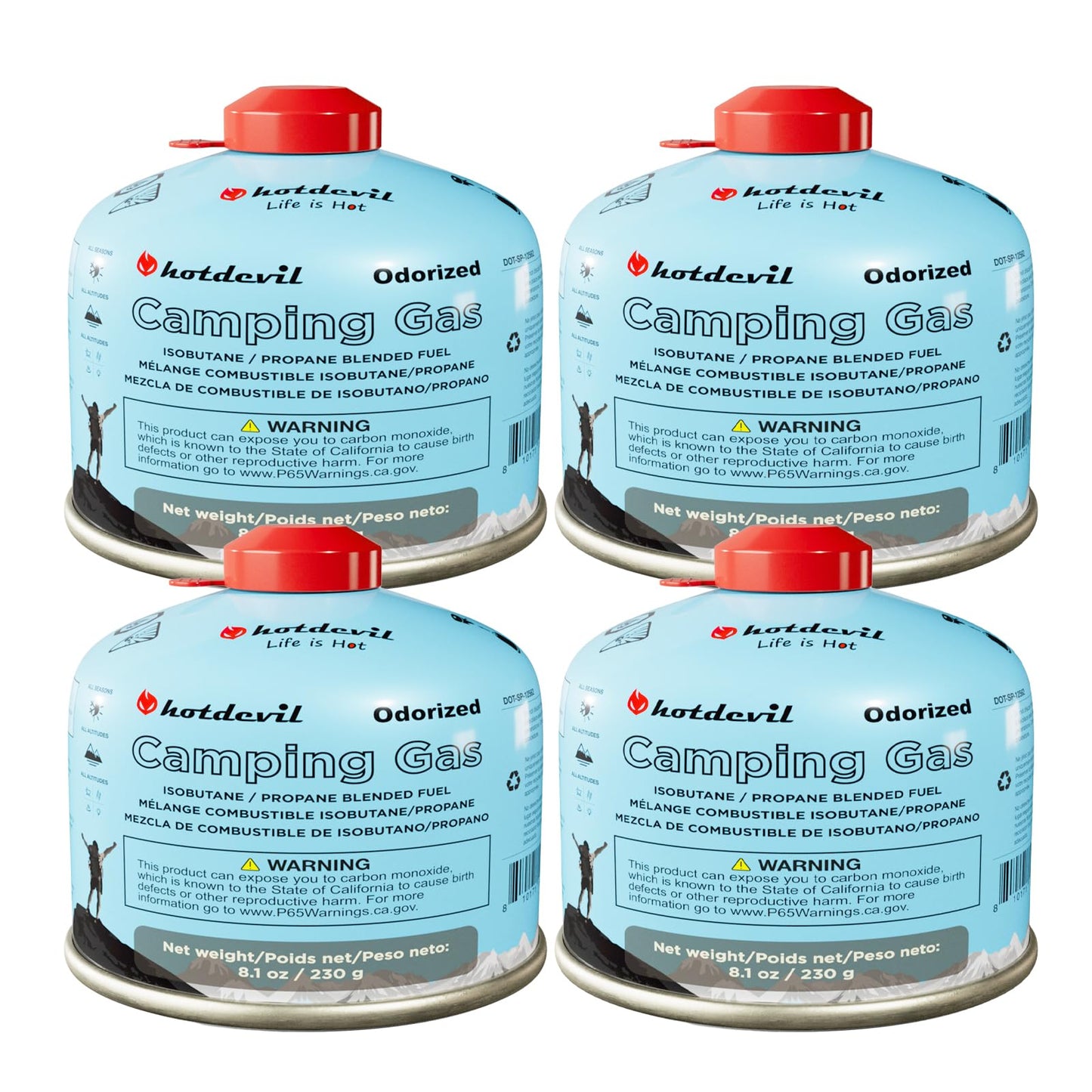 Isobutane Fuel Canister 230 Gram Camping Stove Fuel Butane Propane Blend Isobutane Fuel Canister
