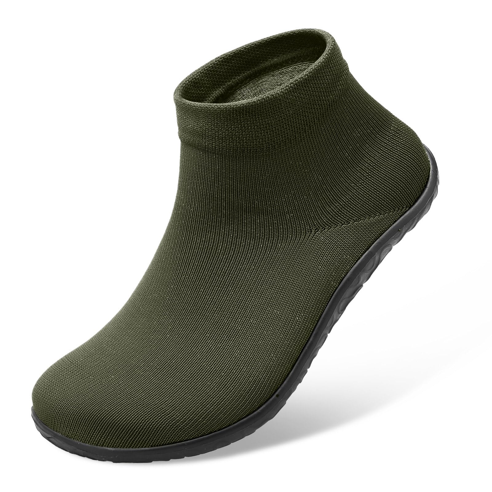 SKASO Minimalist Socks Shoes for Women Men, Army Green 9.5-10.5/7.5-8