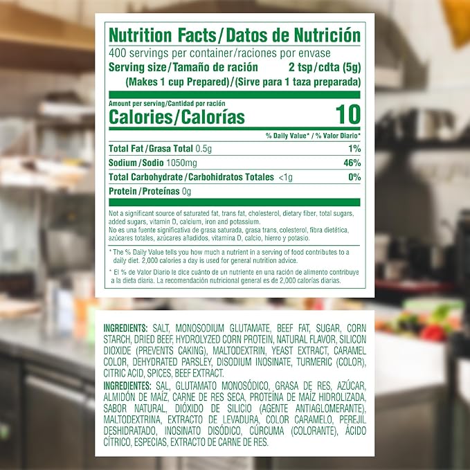 Knorr Professional Caldo de Res, Beef Bouillon with Beef Flavor Granulated Base, Bouillon as a Base, Marinade, Flavor Enhancer, Shelf Stable Convenience, 0g Trans Fat, 4.4 lbs (Pack of 1)