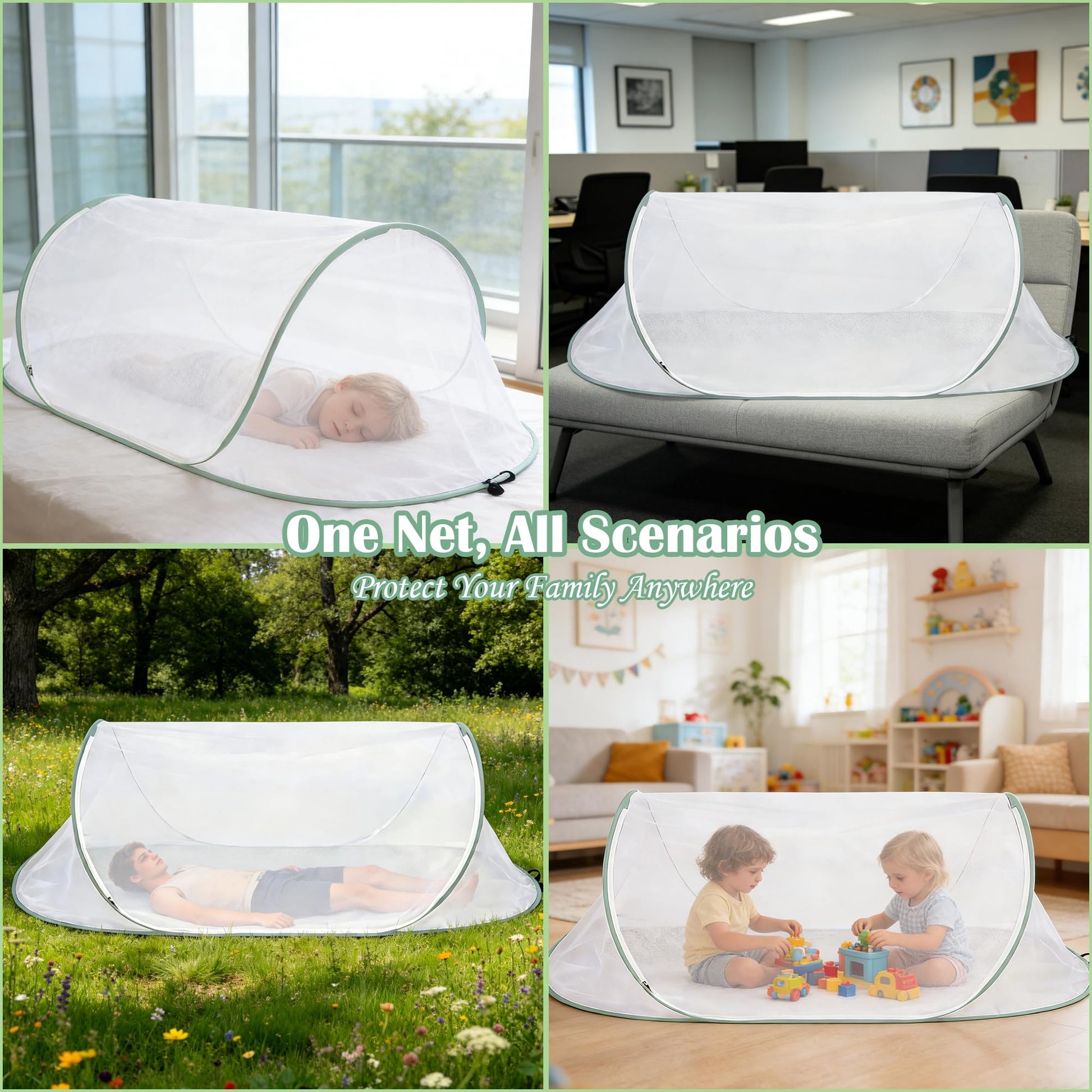 FORUP Pop Up Mosquito Tent | Quick Setup Portable & Foldable Mosquito Net for Bedroom, Camping