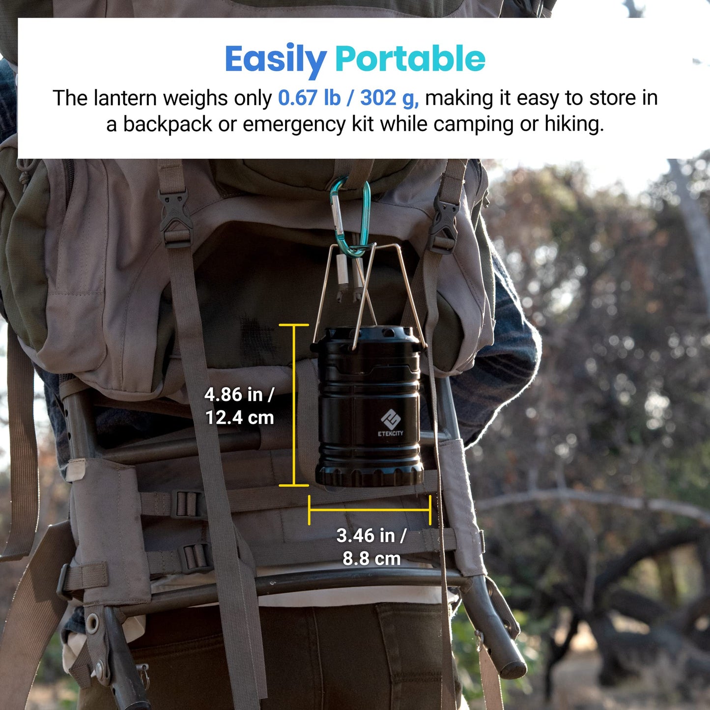 Etekcity LED Camping Lanterns, Battery Included, 4 Pack