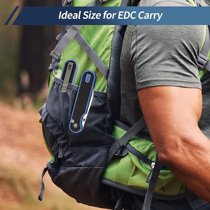 FINTISO Pocket Knife, 3" 14C28N Blade EDC Knife with G10 Handle, Folding Knife with Pocket Clip for Outdoor Camping, Hunting, Hiking, Survival, Parrot Series