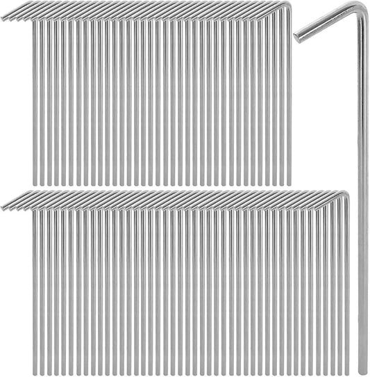 100 Pack Tent Stakes 6-3/4?�Galvanized Steel Metal Tent Stakes Pegs, Garden Stakes Edging Fence Hooks Pegs for Camping, Shelters, Tarp, Canopies, Christmas Decoration Stakes