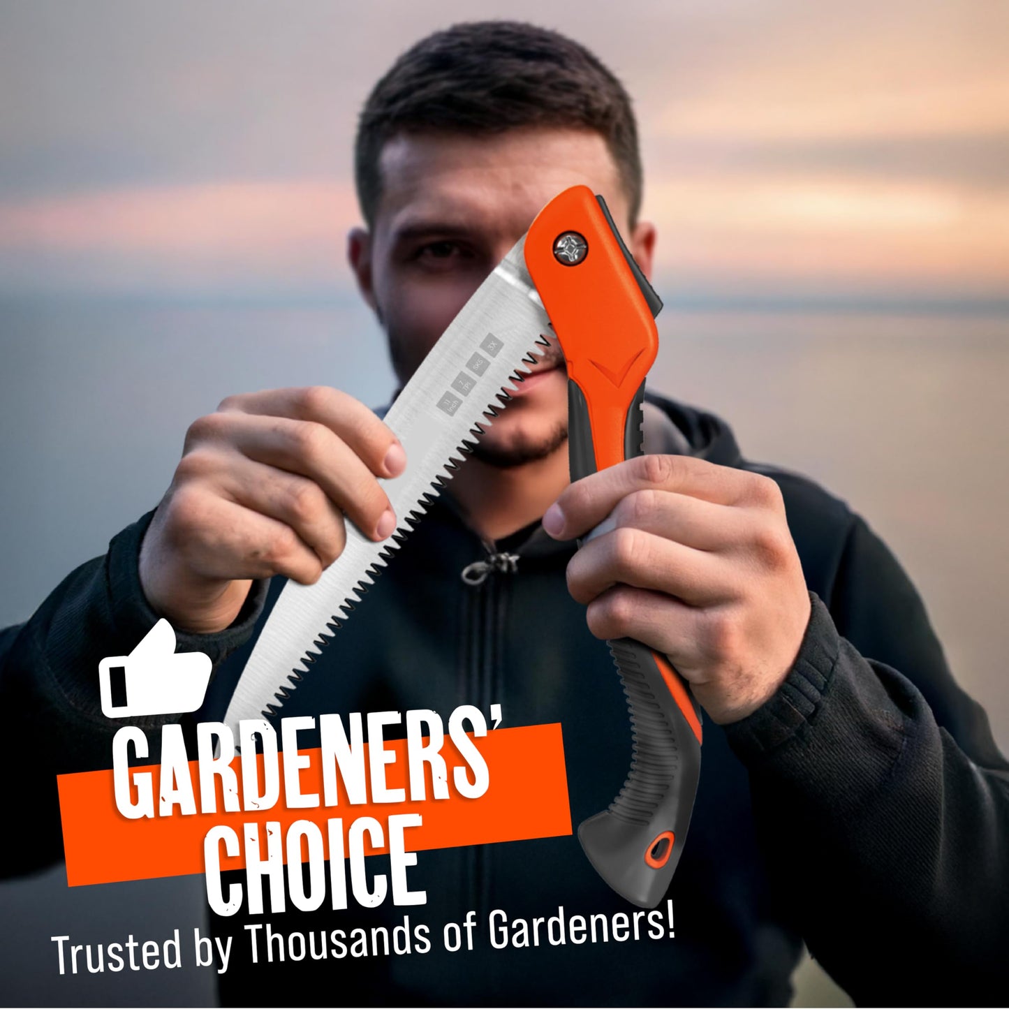Folding Camping saw 14 Inch - Heavy Duty Pruning Saw with Triple-Cut SK5 Blade, 7 TPI Razor Teeth