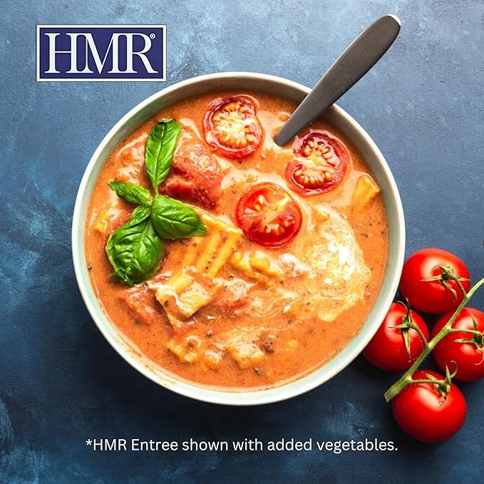 HMR Lasagna with Meat Sauce Entrée | Pre-packaged Lunch or Dinner to Support Weight Loss | Ready to Eat | 16g of Protein | Low Calorie Food | 8oz Serving per Meal | Pack of 6