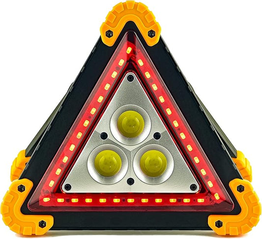 Emergency Warning Triangle - LED Light, Water-Resistant, Shockproof & Portable