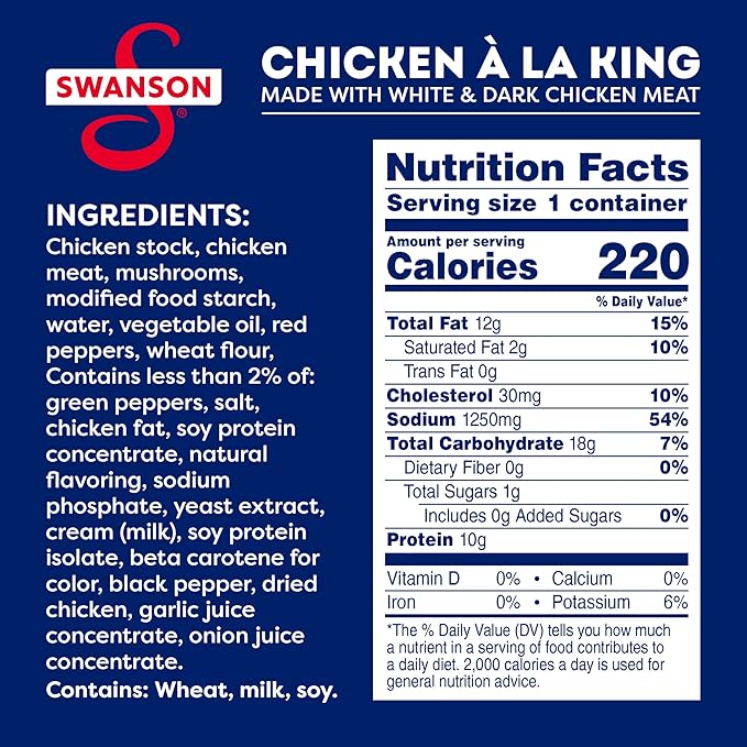 Swanson Canned Chicken a la King With White and Dark Chicken Meat, 10.5 OZ Can (Pack of 5)