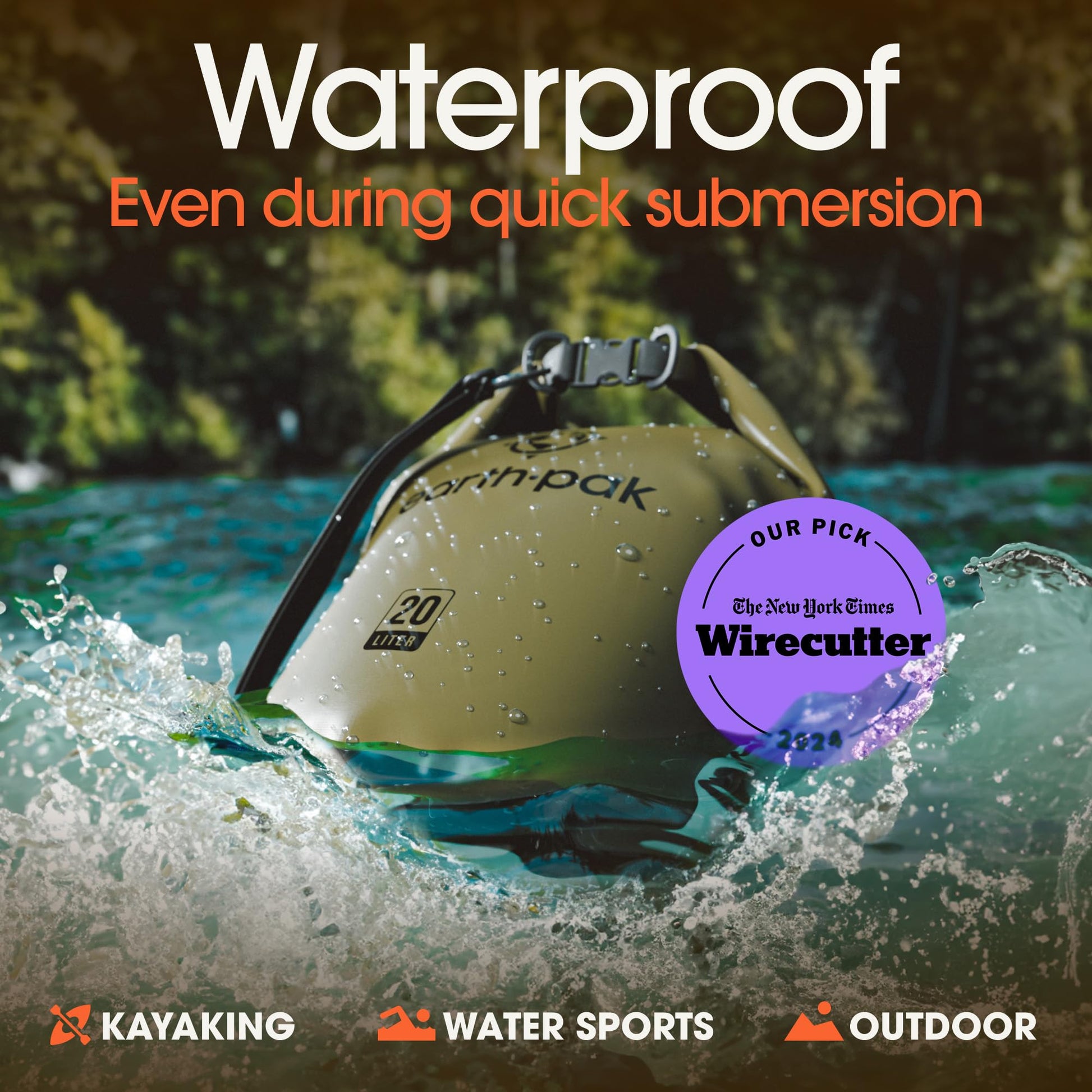 30L Waterproof Dry Bag Backpack - Marine Roll Top Dry Sack for Kayaking