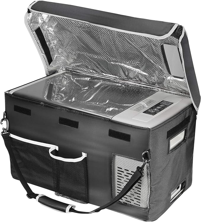 BougeRV 12 Volt Refrigerator With 23 Quart Cover, 12V Car Fridge 23 Quart Portable Freezer Compressor Cooler Compressor Freezer, 12/24V DC 110~240V AC, -8℉~50℉ for Truck RV SUV