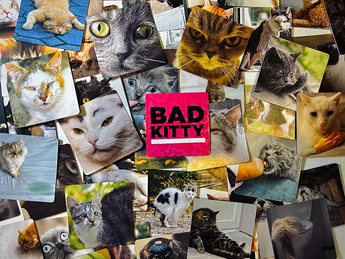 Bad Kitty Party Game - The Ultimate Meme Game with Cats - Exploding with Hilarious Kittens and Freaky Felines! for Friends, Family, College Students, Fun Parties and Board Games Night with Your Group