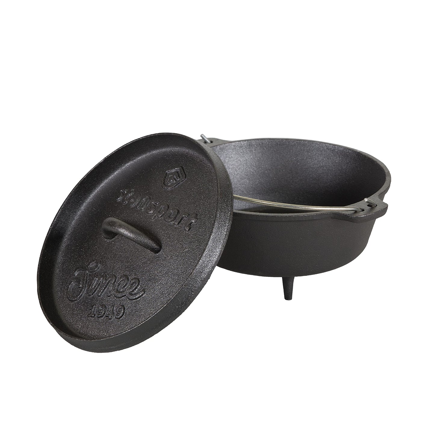 Stansport's Cast Iron Dutch Oven with Lid (16018-20) - 2 Quart Capacity, Durable Cast Iron