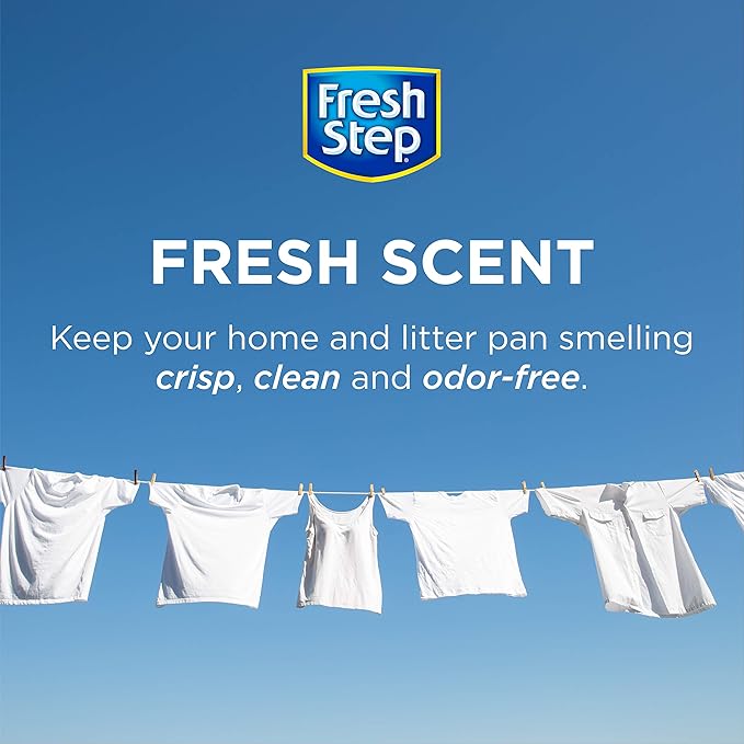 Fresh Step Cat Litter Crystals in Fresh Scent - Cat Litter Box Deodorizer - Combats Odors and Neutralizes Smells to Keep Your Home Clean, 15 Ounce - 3 Pack