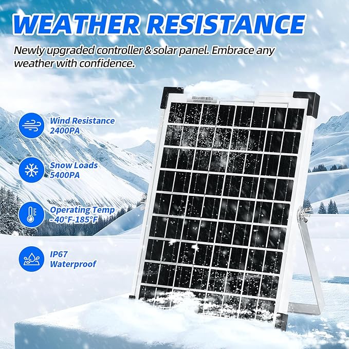 MEGSUN 10W Solar Panel Battery Trickle Charger & Maintainer with 12A Upgraded Solar Panel Controller, 12V Monocrystalline Waterproof Solar Trickle Charging Kit for Car RV Boat Motorcycle