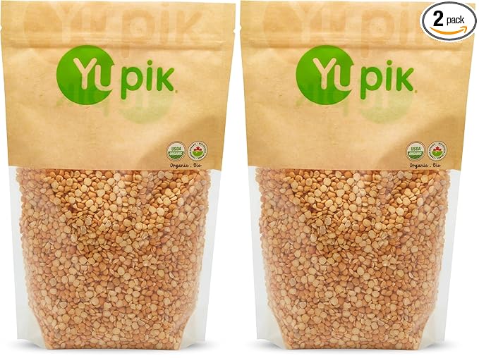 Yupik Peas, Organic Split Yellow, 2.2 lb (Pack of 2)