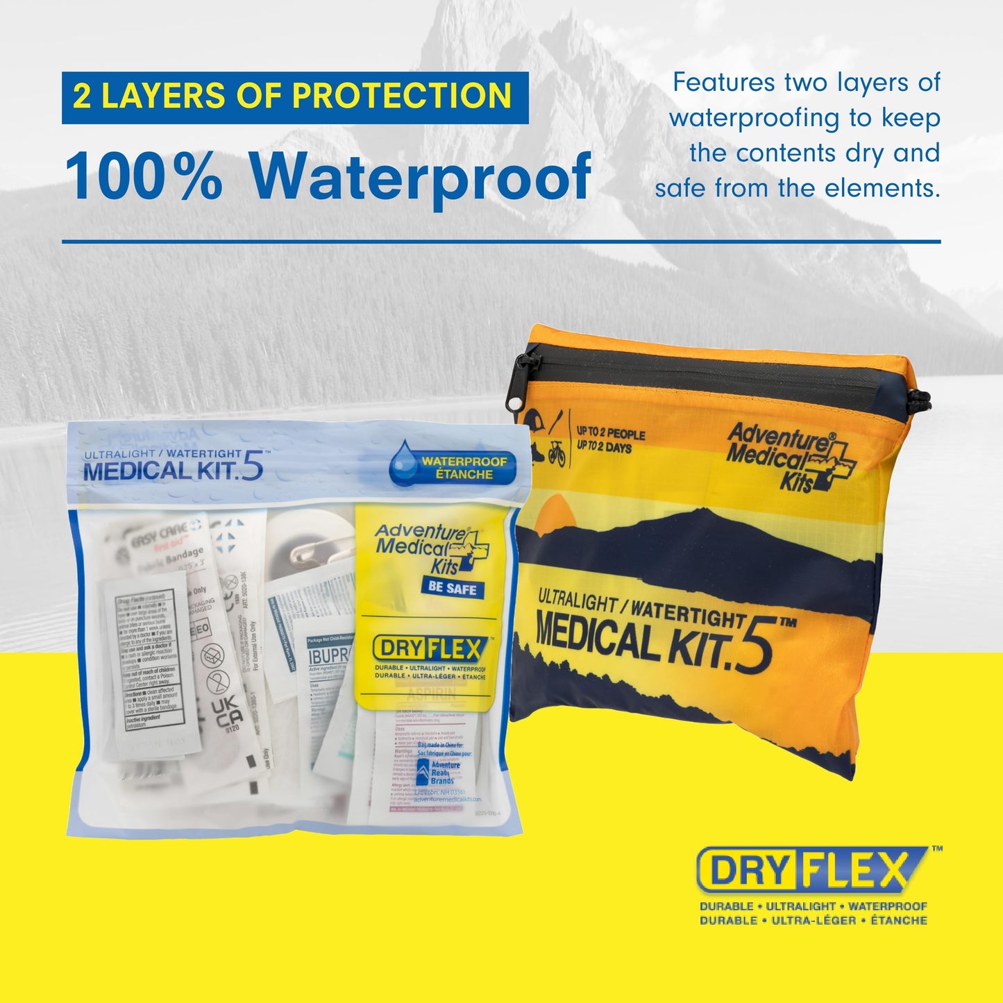 Adventure Medical Kits Ultralight/Watertight Medical Kit .5, (2 Person)