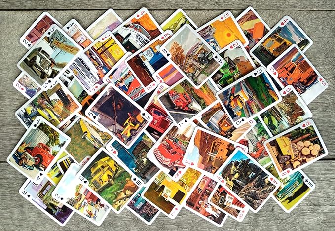 Heavy Trucks Playing Cards (Poker Deck 54 Cards All Different) Vintage Retro Automotive Posters Trucks Commercial Machinery