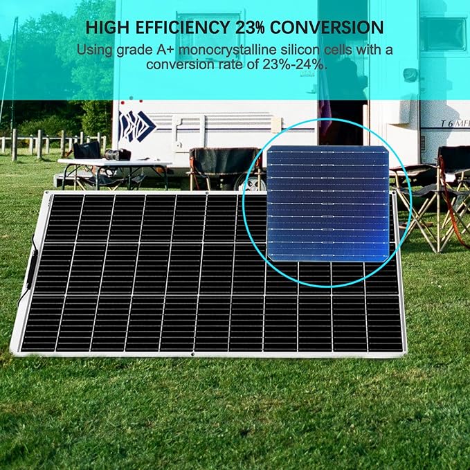 Flexible Solar Panel kit 100W 12V, monocrystalline Solar Panel10A Charge Controller,Extension Cable,Y-Type Connector for Off Grid RV, Boat,Cabin,Home Uneven Surfaces (100W Solar KIT White)