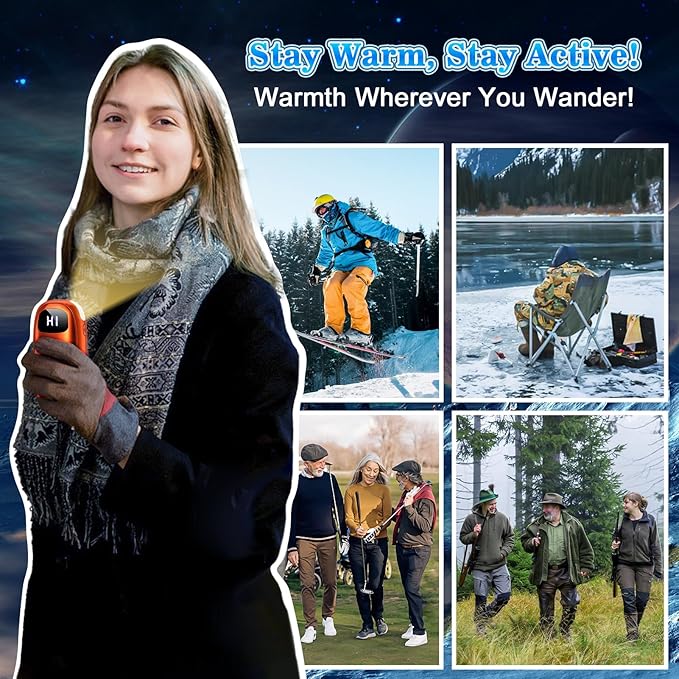 Hand Warmers Rechargeable 2 Pack, Electric Dual-Sided Heating with LED Display & Flashlight, Max 127?? 13Hrs Long Lasting Pocket Heater for Raynauds, Golf, Hunting Essentials, Gifts for Men Women