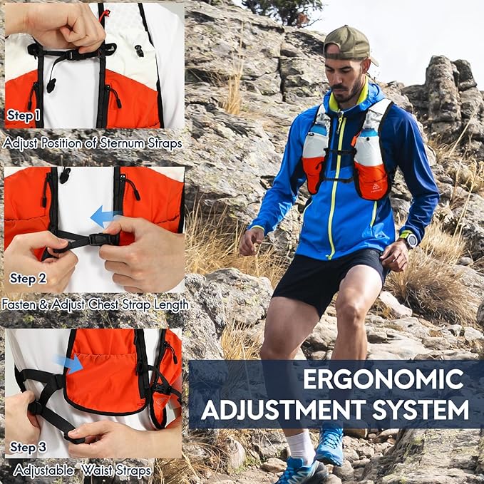 Haimont Running Hydration Vest, 5L Lightweight Runner Vest Pack for Women Men, Trail Running