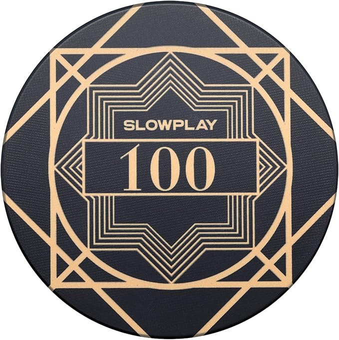 SLOWPLAY Nash Ceramic Poker Chips in Bulk, Casino Grade Ceramic 12-Gram Poker Chip for Texas Hold'em, 43mm Professional Chips Pack of 50 with Denomination of 100