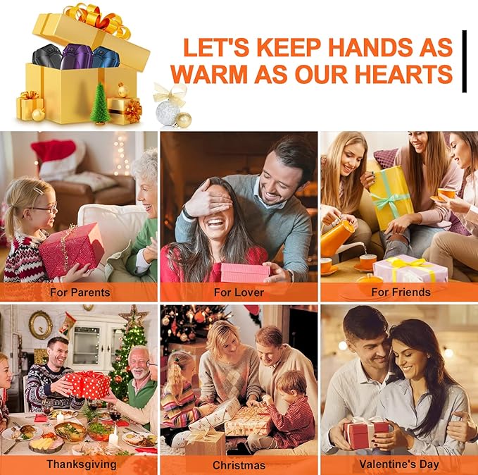 AI Hand Warmers Rechargeable 2 Pack, Portable Electric Rechargeable Hand Warmer, 20Hrs Long Heating Electric Hand Warmer, Gifts for Women, Men, Raynauds, Pain Relief，Camping,Golf,Outdoors,Indoor