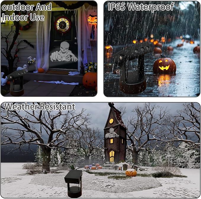 Halloween Projector Lights,Skeleton Ghost Projector for Halloween Outdoor Indoor Party Patio Garden Home House Decoration Landscape