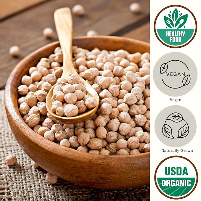 Be Still Farms Organic Chickpeas Garbanzo Beans Dry 2.8 lb - Dried Chick Peas - Great Protein for Tofu, Tahini - Similar to Soy Beans | USA Grown | USDA Certified | Vegan | Non-GMO | Gluten Free