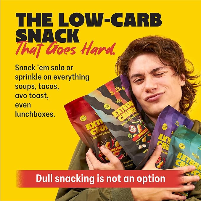 Daal By Keen Crunchy Mung Bean Snacks – Variety Pack - Plant-Based Protein, High Fiber, Gluten Free & Nut-Free – Mix into Salads or Enjoy as an On-the-Go Snack - 1 Resealable Pack, 4.76 oz