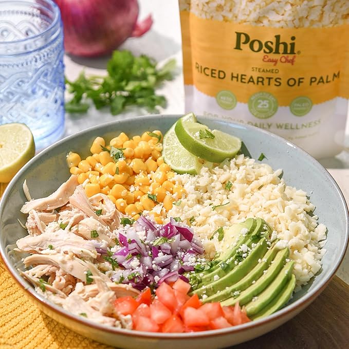 POSHI Riced Vegetables Variety Pack | Ready to Eat, All Natural, Non GMO, Low Calorie + Carb, Gluten Free, Vegetable Rice, Fully Cooked, Meals, On The Go, Plant-Based, Healthy, Veggies (7oz, 6 Pack)