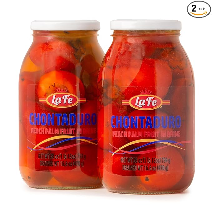 La Fe Chontaduro Peach Palm Fruit in Brine - Colombian Super fruit | Chontaduro Colombiano en Salmuer, Ready to Eat Exotic Super Fruit Rich in Fiber, Vitamin A & C, Calcium & Iron, 28oz ??2 Jars
