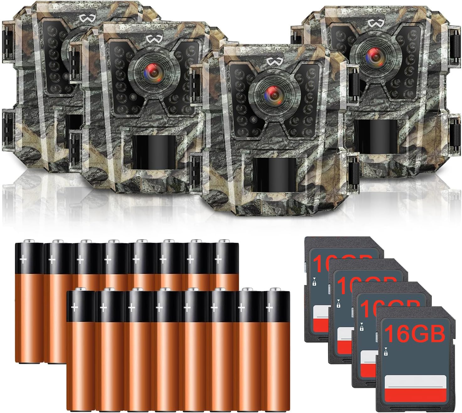WOSODA Mini Trail Camera 4 Pack 30MP 1080P HD, Game Cam with SD Card, Waterproof Tiny Deer Camera