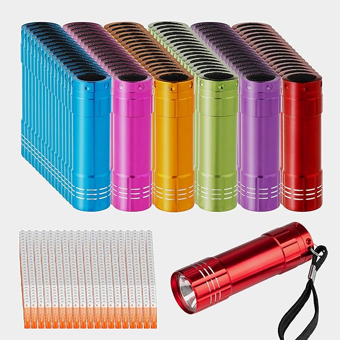 KunHe 180 Pack Small Mini Cheap Flashlights for Kids Bulk with Batteries Aluminum LED Bulk Flashlight for Party Favor Camping Emergency Power Outage Gift to Operation Christmas Child Items Bulk Gift