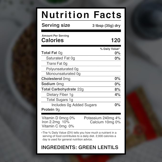 Grace Dried Green Lentils Beans (3-12oz Bags)