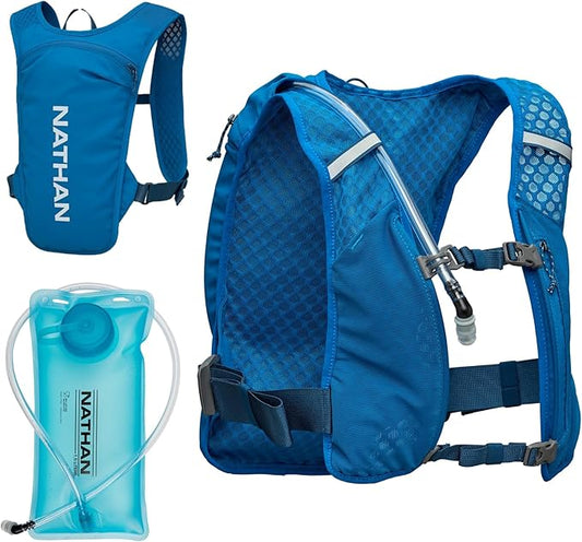 Nathan QuickStart 1.5L Hydration Pack Vest with Bladder or flasks, Storage Pockets, Breathable Moisture-Wicking Fabric, Adjustable Straps for Running, Hiking, Walking, Marathons, Obstacle Races