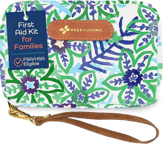 KeepGoing Travel First Aid Kit for Kids ??130 Pc. for Car, Home, Purse, Diaper Bag & Backpack with Latex-Free Bandages - Mini First Aid Kit Travel Size TSA-Approved