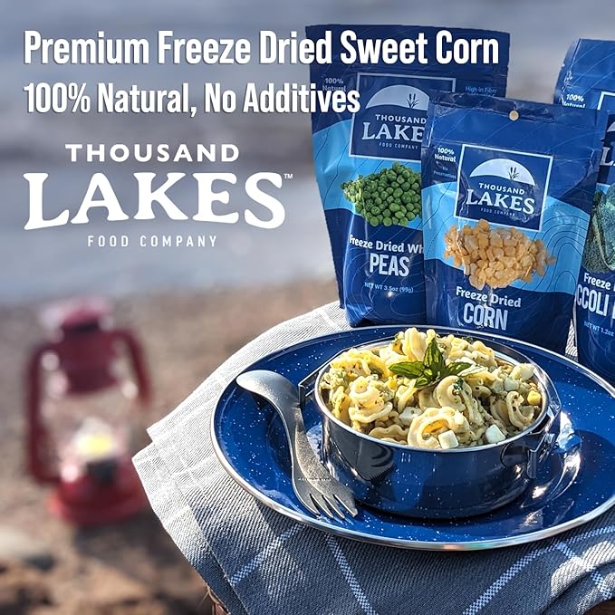 Thousand Lakes Freeze Dried Vegetables - Sweet Corn - Bulk 1 Pound (16 Ounces) | 100% Whole Sweet Corn Kernels | No Added Sugar or Salt