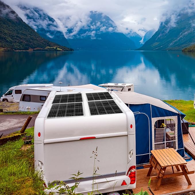 100 Watt 12 Volt Monocrystalline Solar Panel, Outdoor Waterproof Mono Solar Panels for 12V Battery, RV Roof, Boat Charging, Caravan, Car, Homes, and Any Other Off-Grid Applications