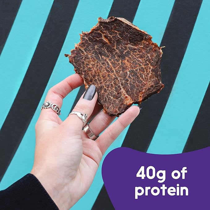 People's Choice Beef Jerky - Jerky Crisps - Naked - Three Ingredients - Beef, Water, Sea Salt - Sugar Free, Zero Carb, Gluten Free, Keto Friendly, Carnivore Diet, 40g Protein per Package - Thin, Crispy, Crunchy - 1.8 OZ (4 Pack)