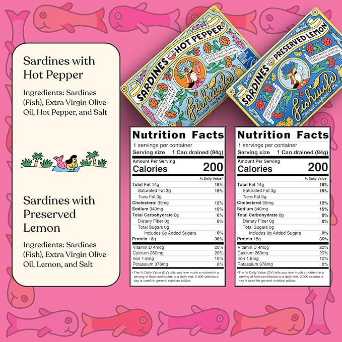 Fishwife Starter 7-Pack (Variety of Tinned Seafood including Smoked Salmon, Rainbow Trout, Sardines, Tuna & More!) | Gluten Free, High Protein, Omega-3s | Hand-Packed