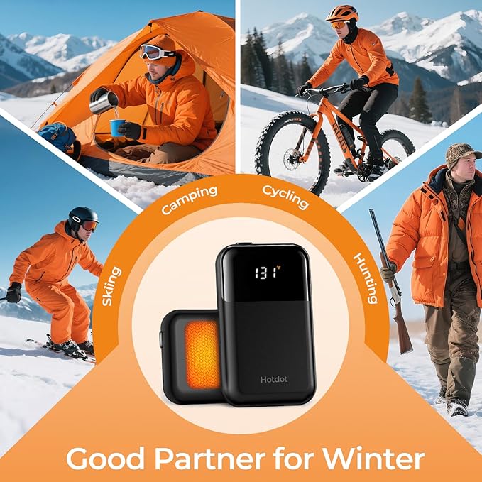 AI Hand Warmers Rechargeable 2 Pack, 4 Heat Levels (104??31°F), Real-Time Temp & Battery Display, Electric Hand Warmers, Fast Heating, Fits in Gloves/Pocket, Gifts for Women & Men